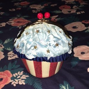 Betsey Johnson clutch/regular purse cupcake